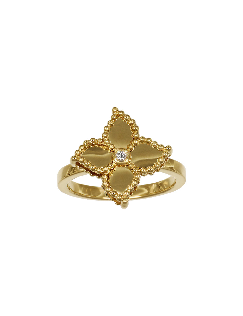 Jewerly Store - 18k Yellow Gold Flower and Diamond Ring - Lisa Colpo | Italian Jewelry Boutique