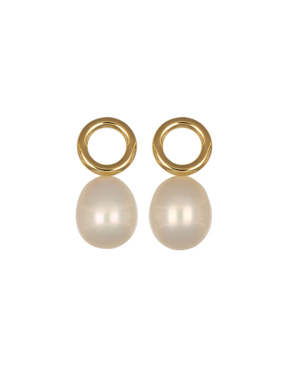 Jewerly Store - 18k Yellow Gold Diamond Square Huggies with Baroque Pearls Drop Earrings - Lisa Colpo | Italian Jewelry Boutique