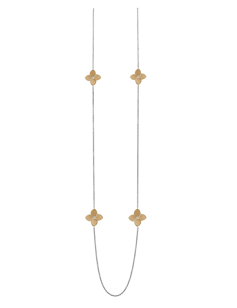 Jewerly Store - 18K Yellow Gold Flower Station Long Necklace - Lisa Colpo | Italian Jewelry Boutique