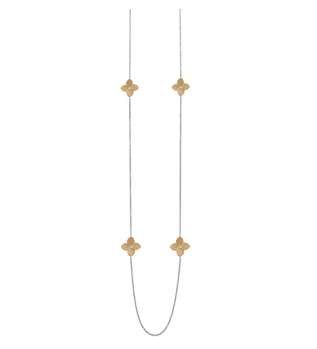 Collar Largo Estación Flor Oro Amarillo 18K
