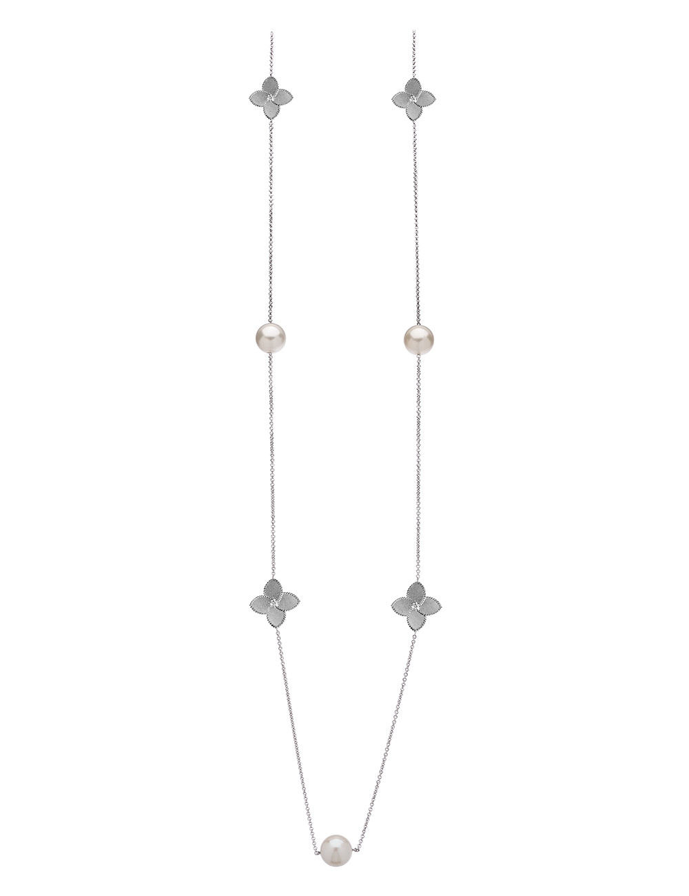 Joyería - Collar Largo de Perlas de Agua Dulce y Estación de Flores en Oro 18K - Lisa Colpo | Italian Jewelry Boutique