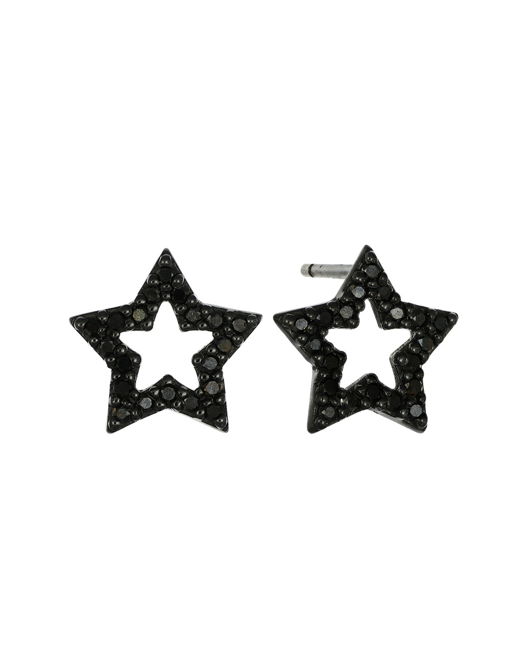 Joyería - Pendientes Estrella de Oro Negro de 18k con Diamantes Negros - Lisa Colpo | Italian Jewelry Boutique