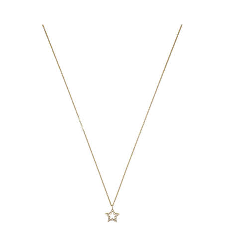 18k Yellow Gold Star with Diamonds Necklace