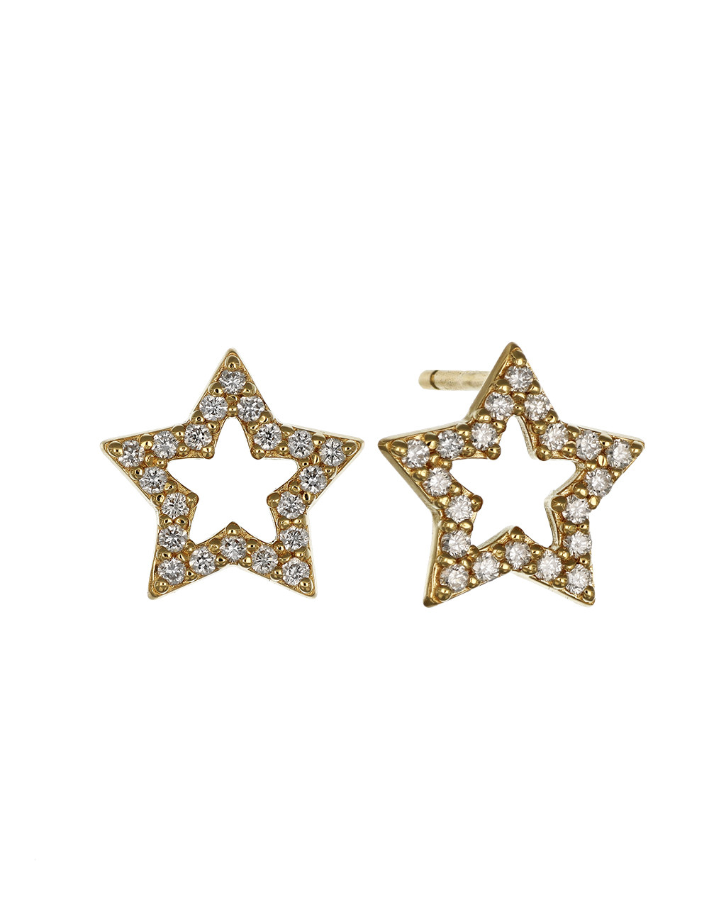 Joyería - Pendientes Estrella de Oro Amarillo de 18k con Tachuelas de Diamante - Lisa Colpo | Italian Jewelry Boutique