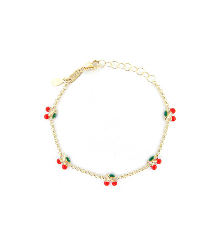 Pulsera de Cereza en Oro de 18k
