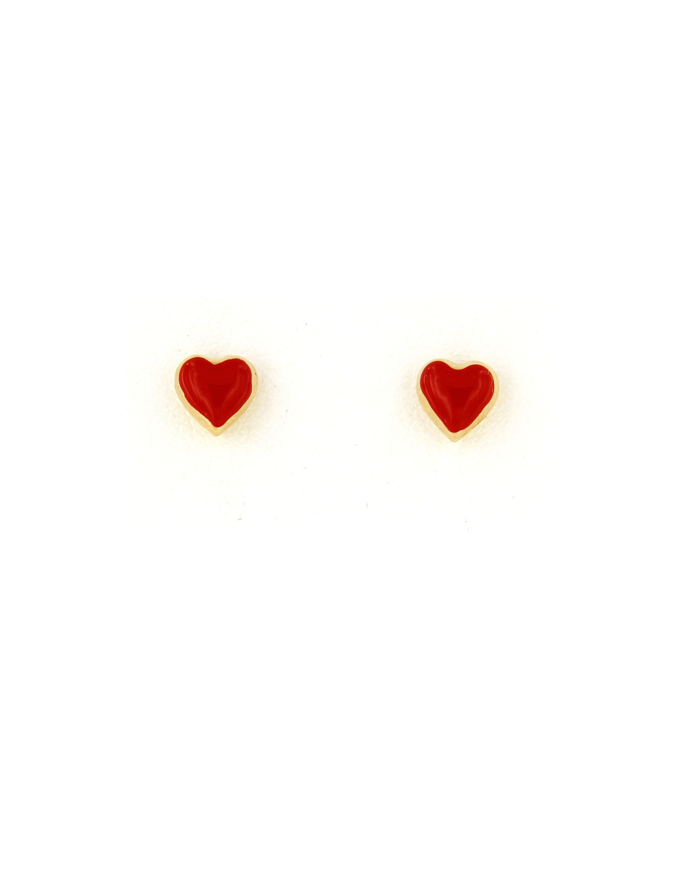 Jewerly Store - 18k Gold Red Heart Stud Earrings - Alice Gioielli | Italian Jewelry Boutique