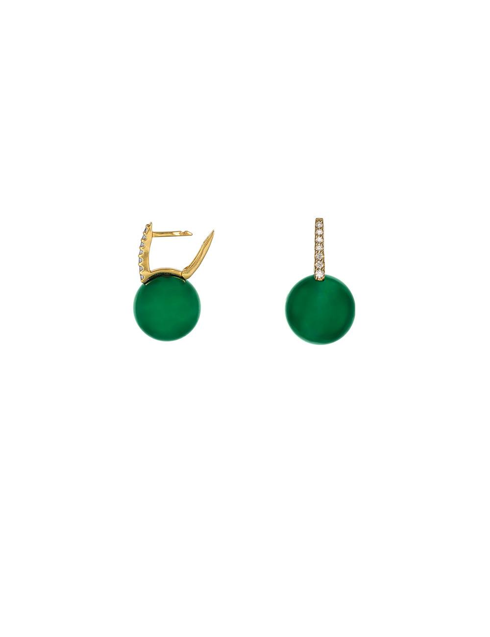 Joyería - Pendientes de Perlas De Cuarzo Verde y Diamantes En Oro de 18k - Lisa Colpo | Italian Jewelry Boutique