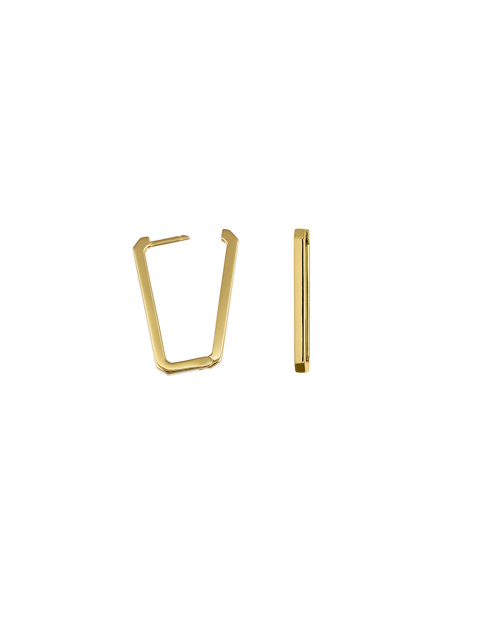 Joyería - Abrazaderas Cuadradas Largas en Oro de 18kt - Lisa Colpo | Italian Jewelry Boutique