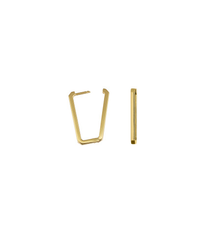 Long Square Huggies in Gold 18kt