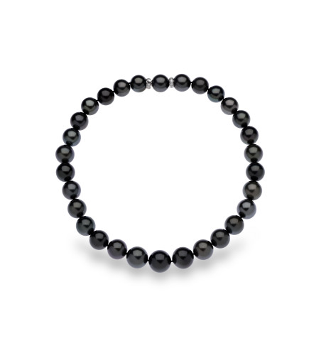Collar de perlas negras de Tahití de 18 kt