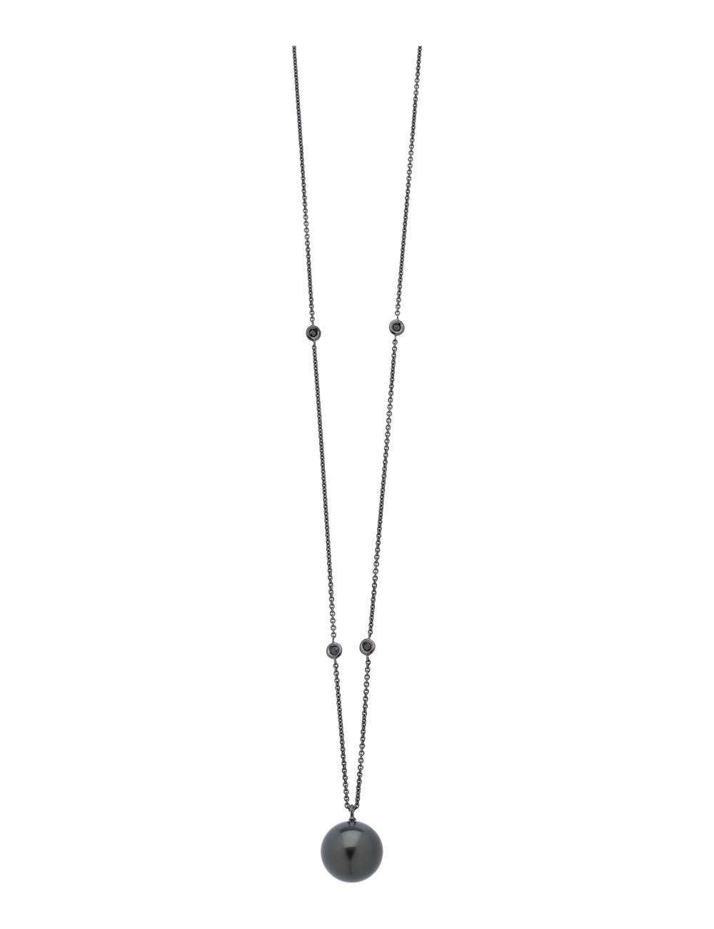 Joyería - Collar de Perlas Negras de Tahití de 18 k con Diamantes - Lisa Colpo | Italian Jewelry Boutique