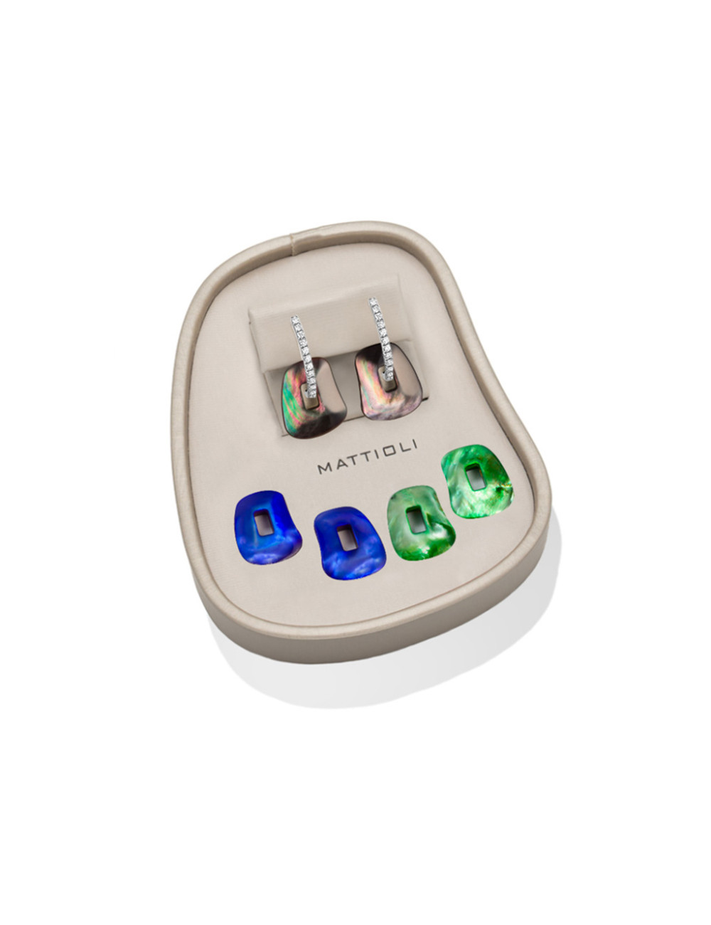 Jewerly Store - 18 kt Rose Gold Puzzle medium earrings 3 colours - Mattioli | Italian Jewelry Boutique