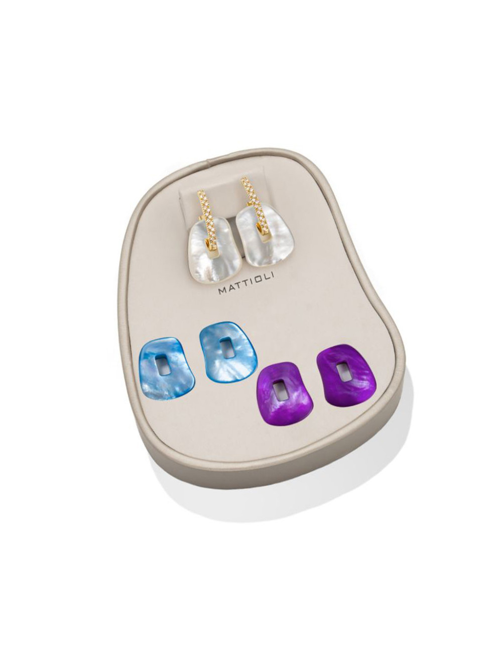Jewerly Store - 18 kt Yellow Gold Puzzle Medium Earrings with Diamonds - Mattioli | Italian Jewelry Boutique