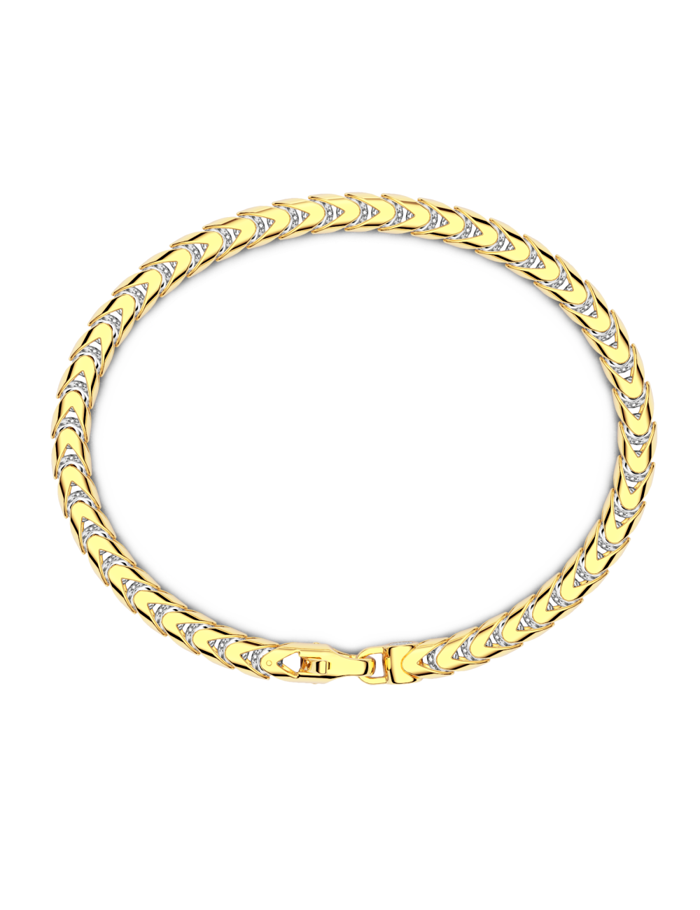 Jewerly Store - 18k White-Yellow Gold Chain bracelet - Zancan | Italian Jewelry Boutique