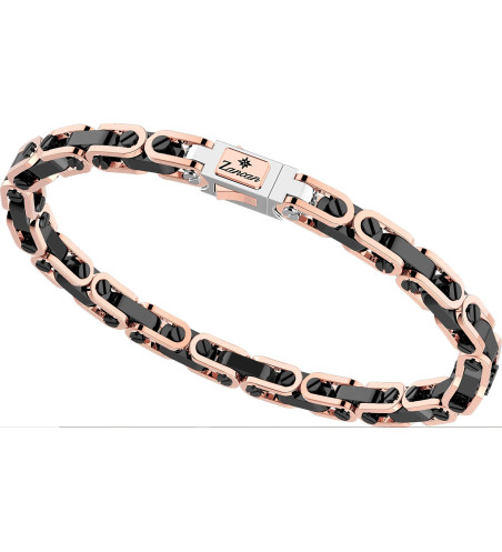For him - 18k rose gold and black ceramic bracelet - Hand-made in Italy.