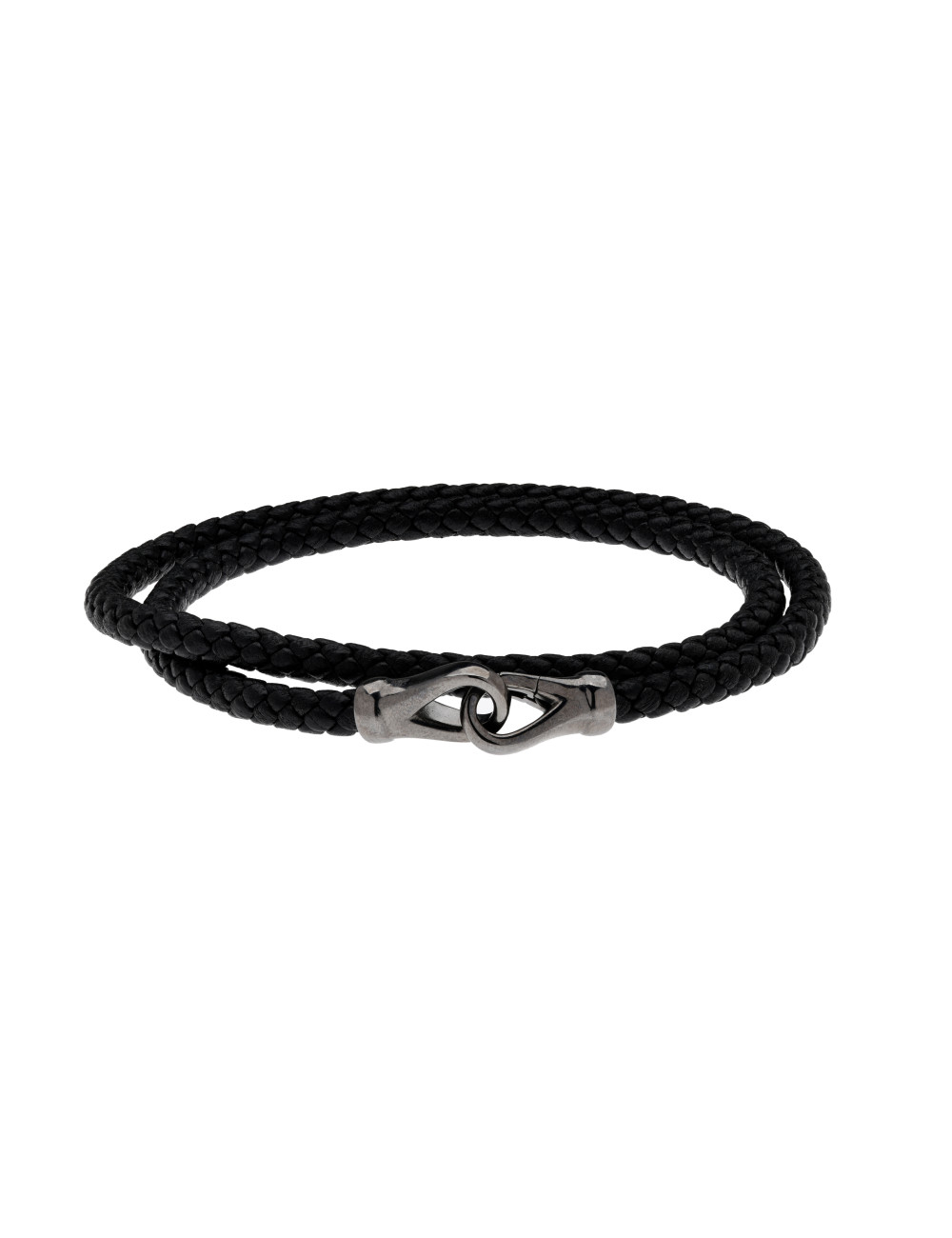 Jewerly Store - Double Black leather Ruthenium Silver Bracelet - Lisa Colpo| Italian Jewelry Boutique