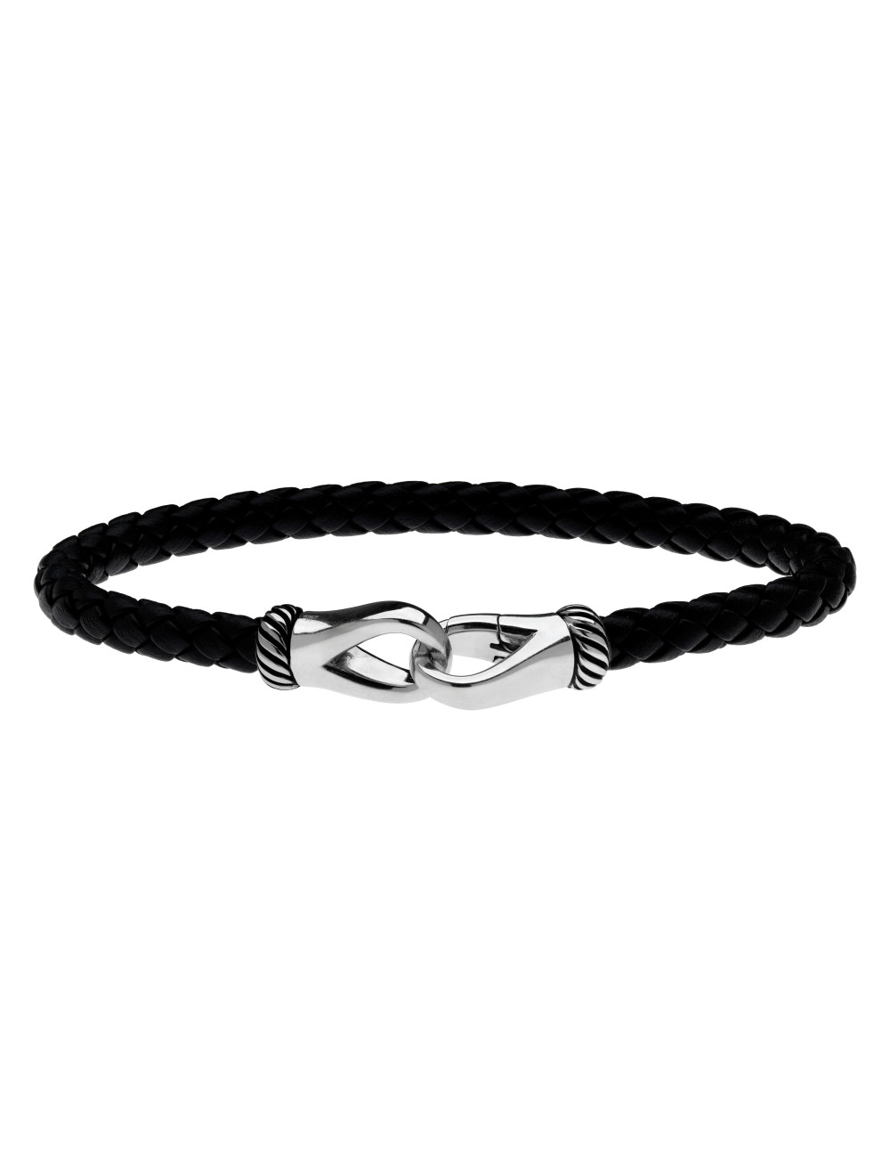 Men's Black Leather Bracelet
