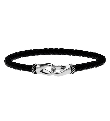 Black Natural Leather Bracelet
