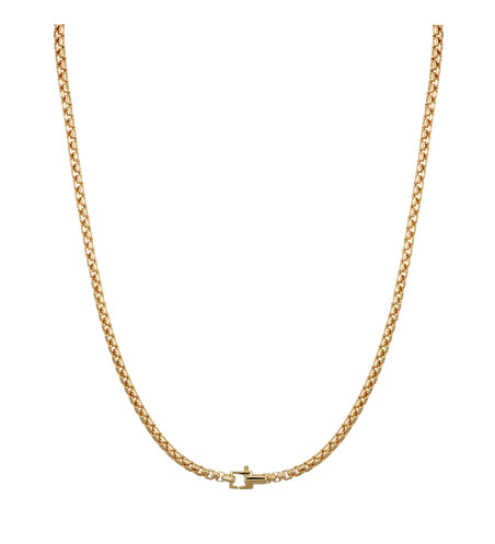 18k Chain Box Necklace. Hand-Made in Italy