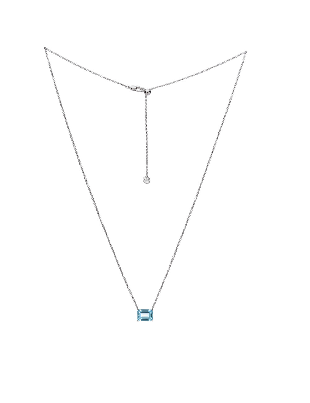 Jewerly Store -  18k White Gold Aquamarine Necklace - Lisa Colpo | Italian Jewelry Boutique