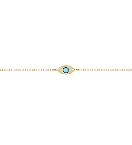 18k Plane Single Eye Solid Gold Bracelet