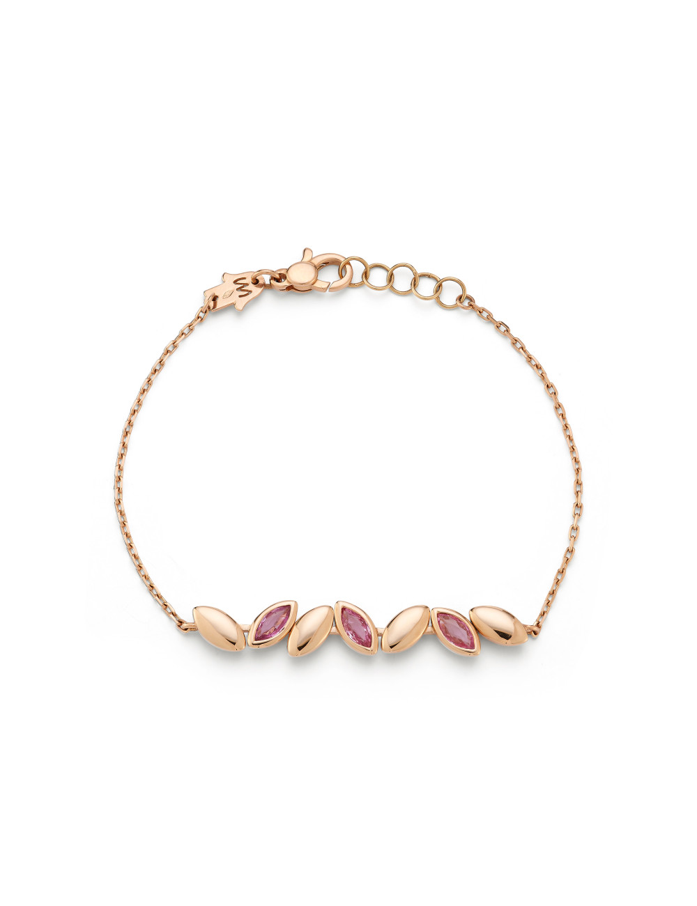 Jewerly Store - 18k Rose Gold Navette Bracelet on a chain- Netali Nissim | Italian Jewelry Boutique