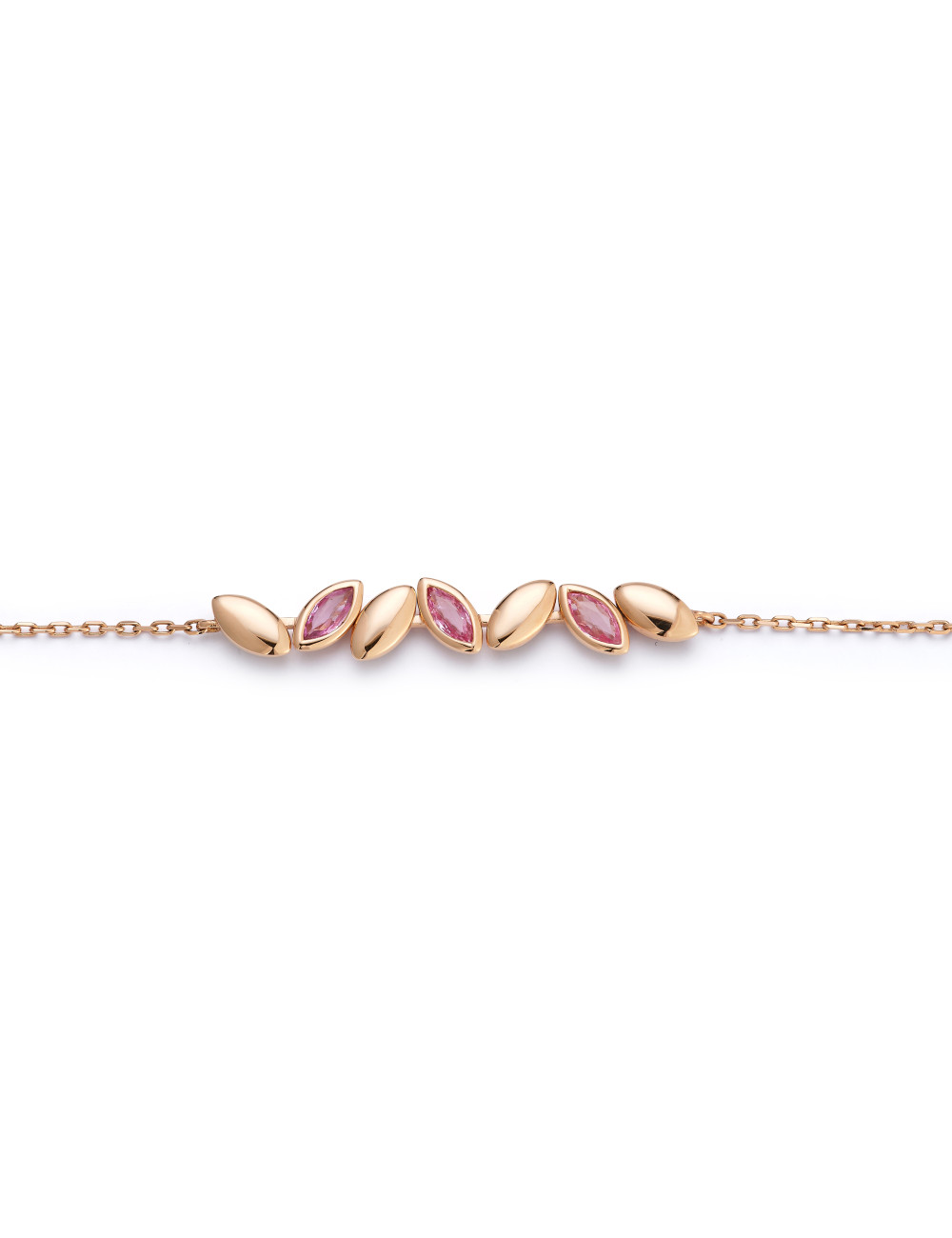 Jewerly Store - 18k Rose Gold Navette Bracelet on a chain- Netali Nissim | Italian Jewelry Boutique