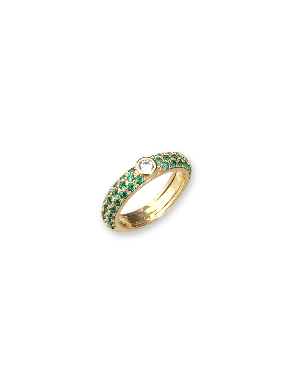 Jewerly Store - Easy Chic Green Pavé Ring -  Labrioro | Italian Jewelry Boutique