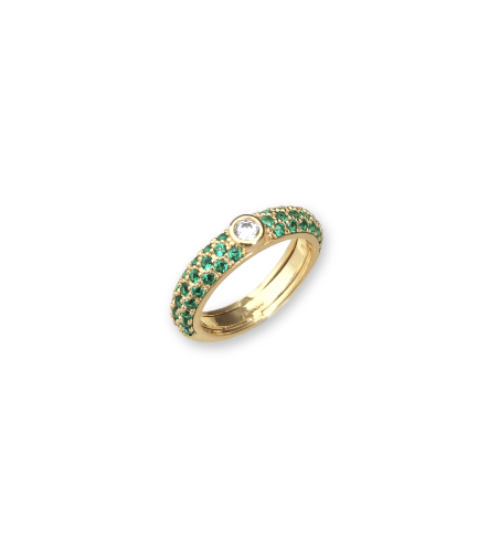 Anillo Labrioro Easy Chic Pavé Verde