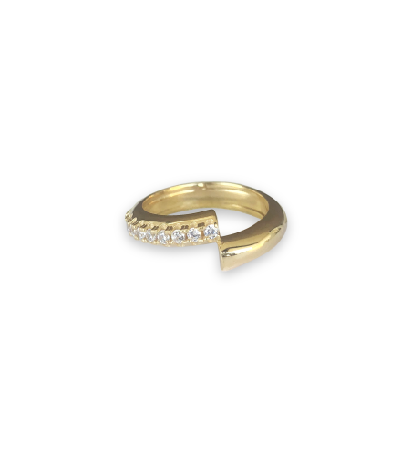 Labrioro Anillo Like de plata 925 bañado en oro