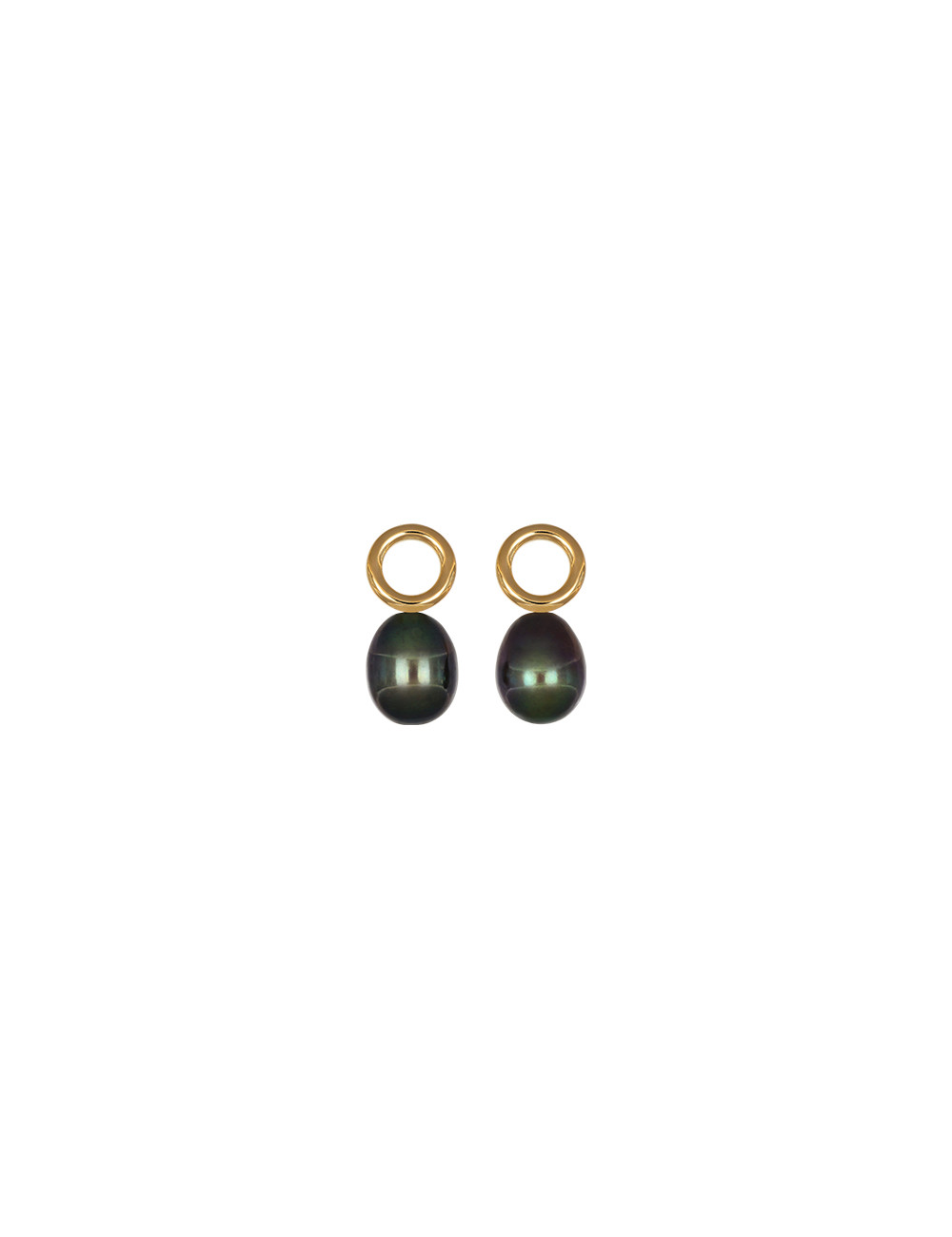 Jewerly Store - Multi-use Square with black Pearls Pendant in 18kt finishing Over Sterling Silver - Lisa Colpo | Italian Jewelry