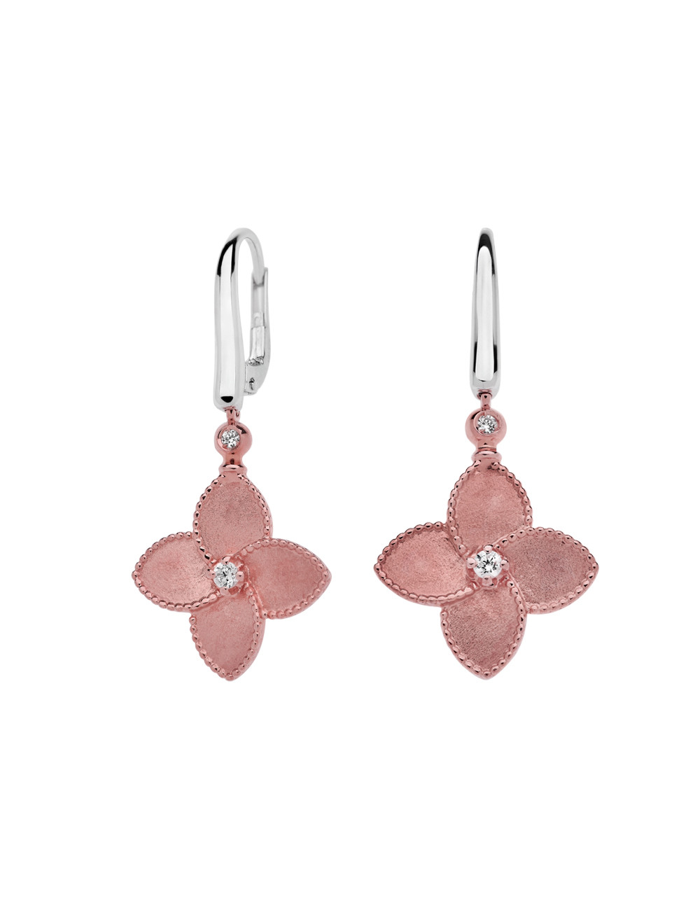 Jewerly Store - Flower Earrings with Cubic Zirconia - Handmade in Italy- Dariya Colpo | Italian Jewelry Boutique