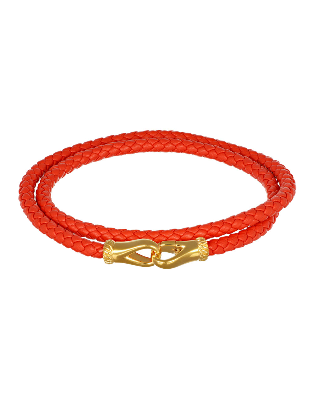 Jewerly Store - Double Red Leather Bracelet in Silver. Hand-Made in Italy - Dariya Colpo | Italian Jewelry Boutique