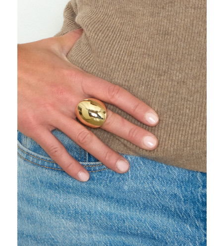 Dome Ring in 18k finishing Over Sterling Silver