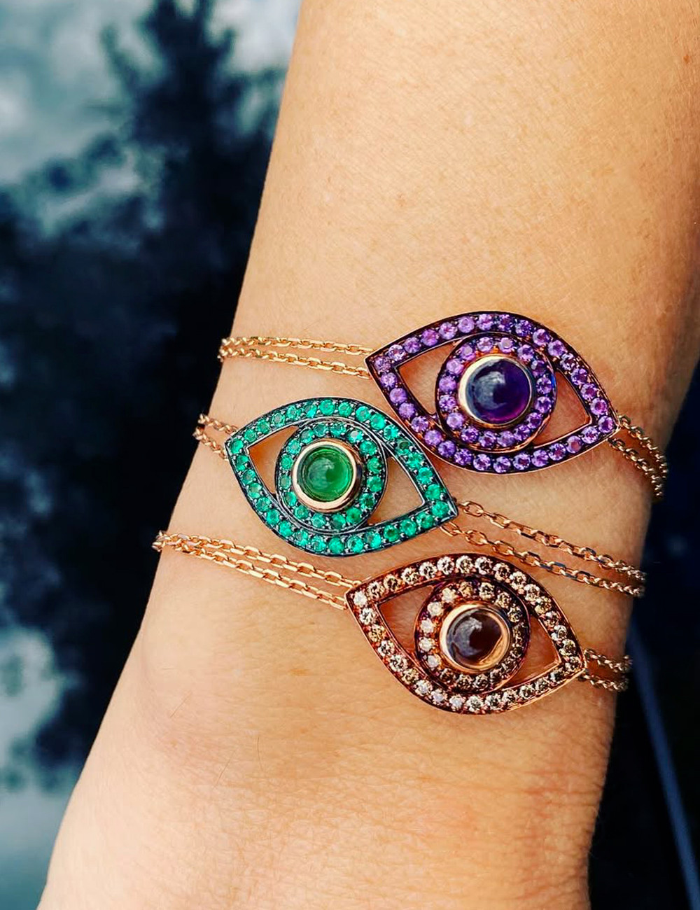 Joyería - Pulsera Mal de Ojo de Cuarzo y Esmeralda En Oro Amarillo de 18k - Netali Nissim | Italian Jewelry Boutique