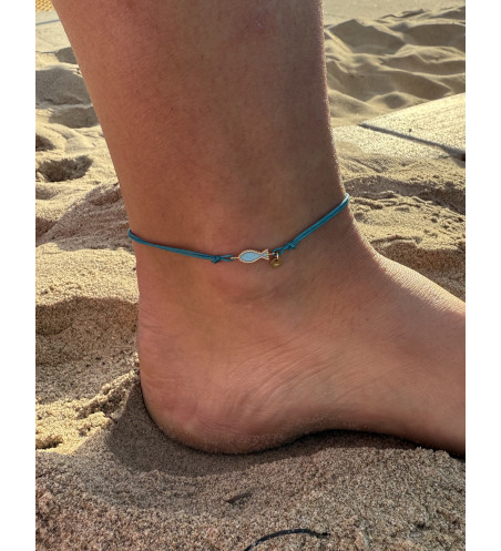 Anklet with Pendant Fish in 18k Yellow Gold