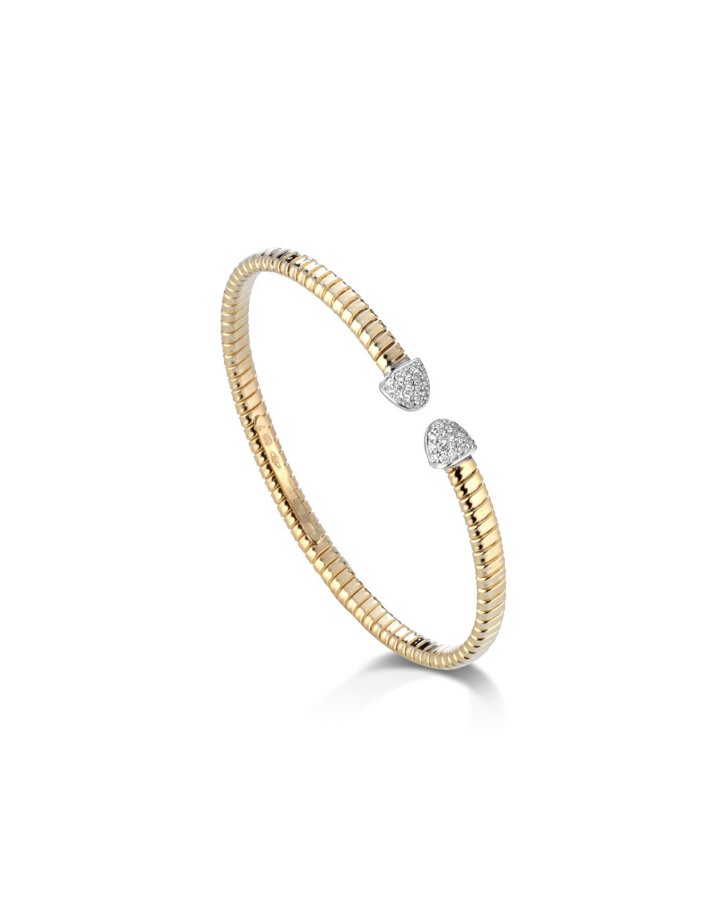 Jewerly Store - Pulsera de oro amarillo de 18 quilates muy micro tubogas con elementos pavé   - Lisa Colpo | Italian Jewelry Bou