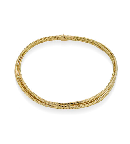 Collar Doble Tubogas Oro Amarillo 18k