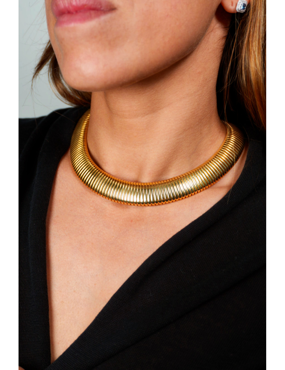 Jewerly Store -Big Tubogas Necklace in 18k Gold-Plated- Lisa Colpo | Italian jewelry Boutique