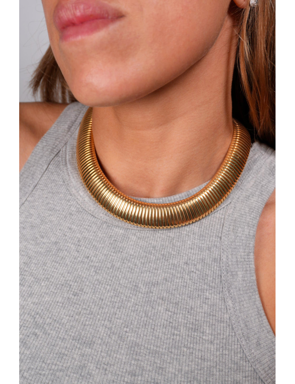 Jewerly Store -Big Tubogas Necklace in 18k Gold-Plated- Lisa Colpo | Italian jewelry Boutique