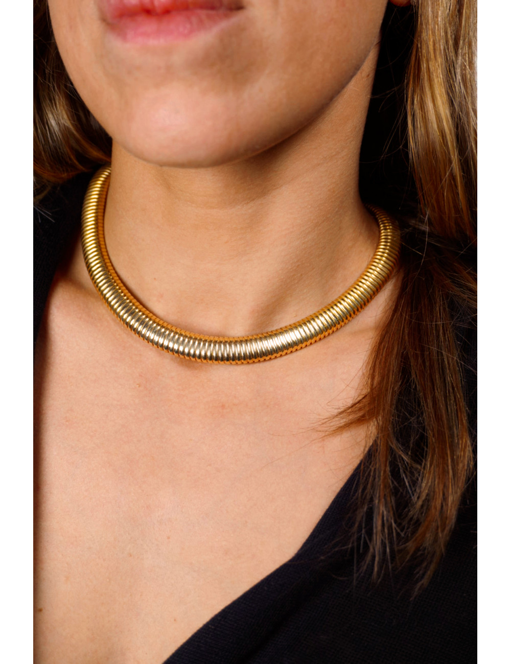 Jewerly Store -Medium Tubogas Necklace in 18k Gold-Plated- Lisa Colpo | Italian jewelry Boutique