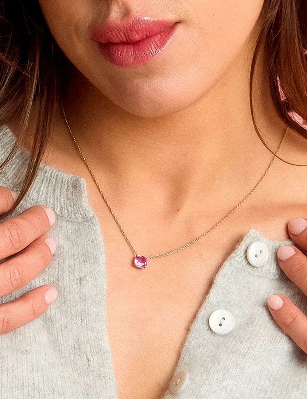 Joyería - Collar de zafiro rosa de 18 quilates - Lisa Colpo | Italian Jewelry Boutique