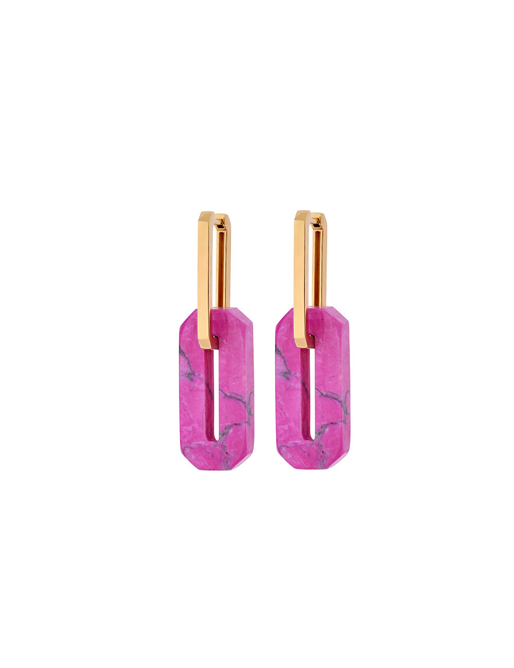 Jewerly Store - Multi-use Square with Detachable Pink Pendant in 18 kt finishing Over Sterling Silver- Lisa Colpo | I