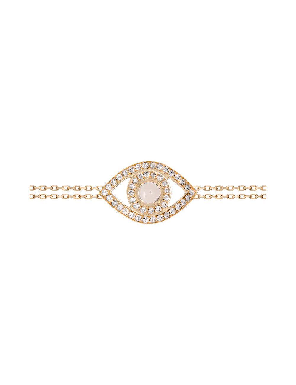 Jewerly Store - 18k Yellow Gold White Diamonds Big Evil Eye Bracelet- Netali Nissim | Italian Jewelry Boutique