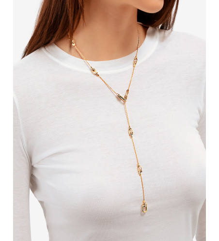 18 k Reine Link Rosary Necklace. Hand-Made In Italy