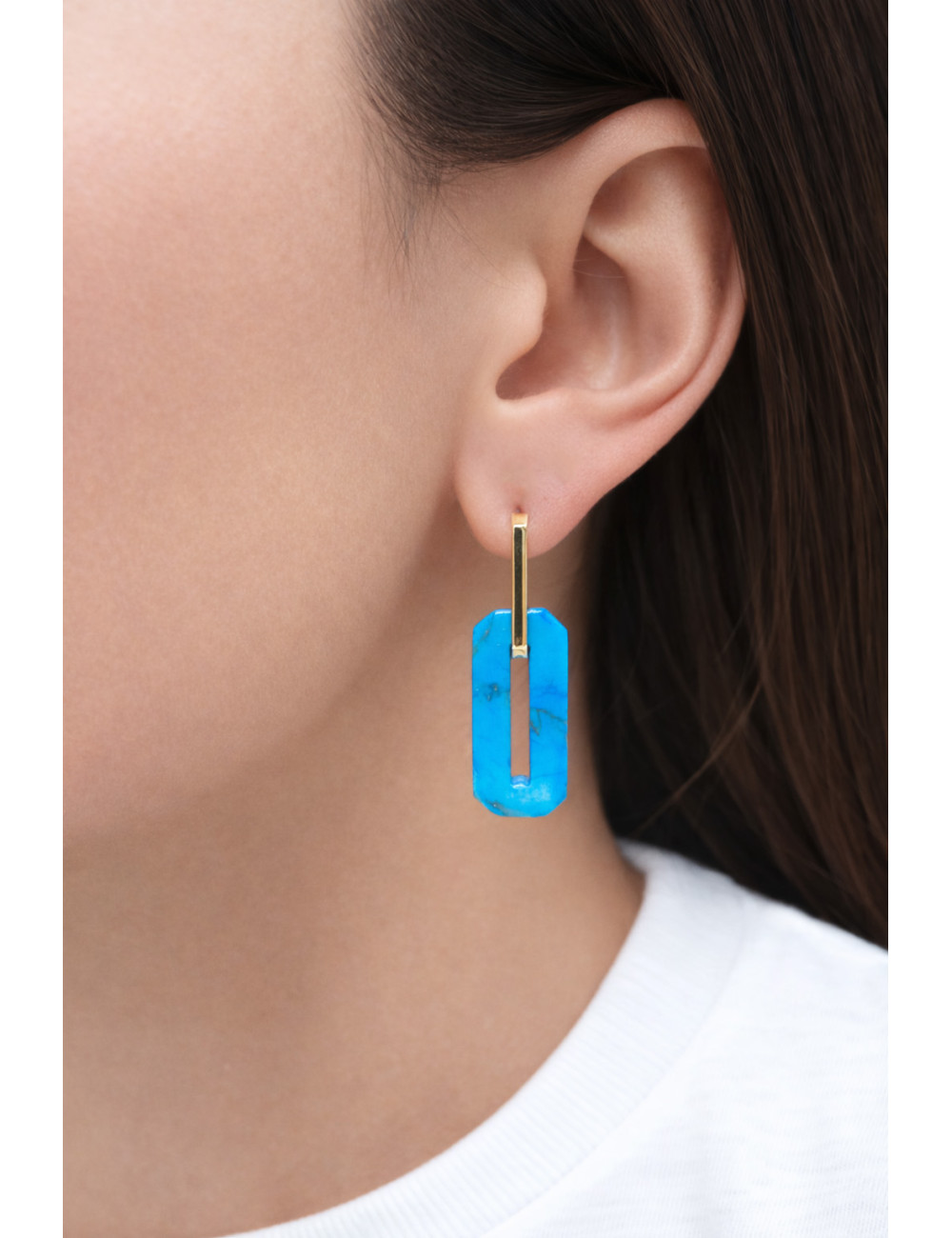 Jewerly Store - Multi-use Square with Detachable blue Pendant in 18 kt finishing Over Sterling Silver - Lisa Colpo | I