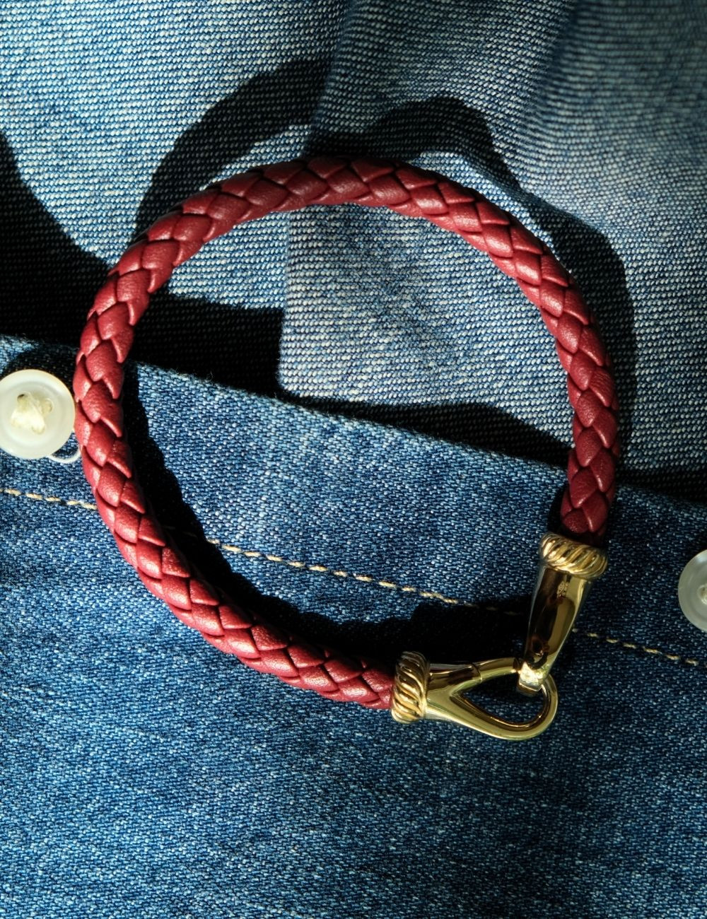 Red Men's Leather Bracelet