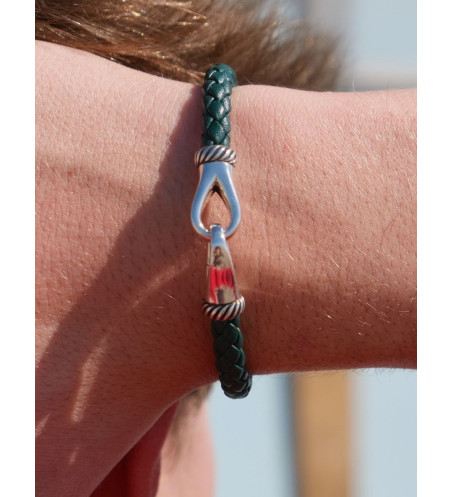 Natural Green Leather Bracelet