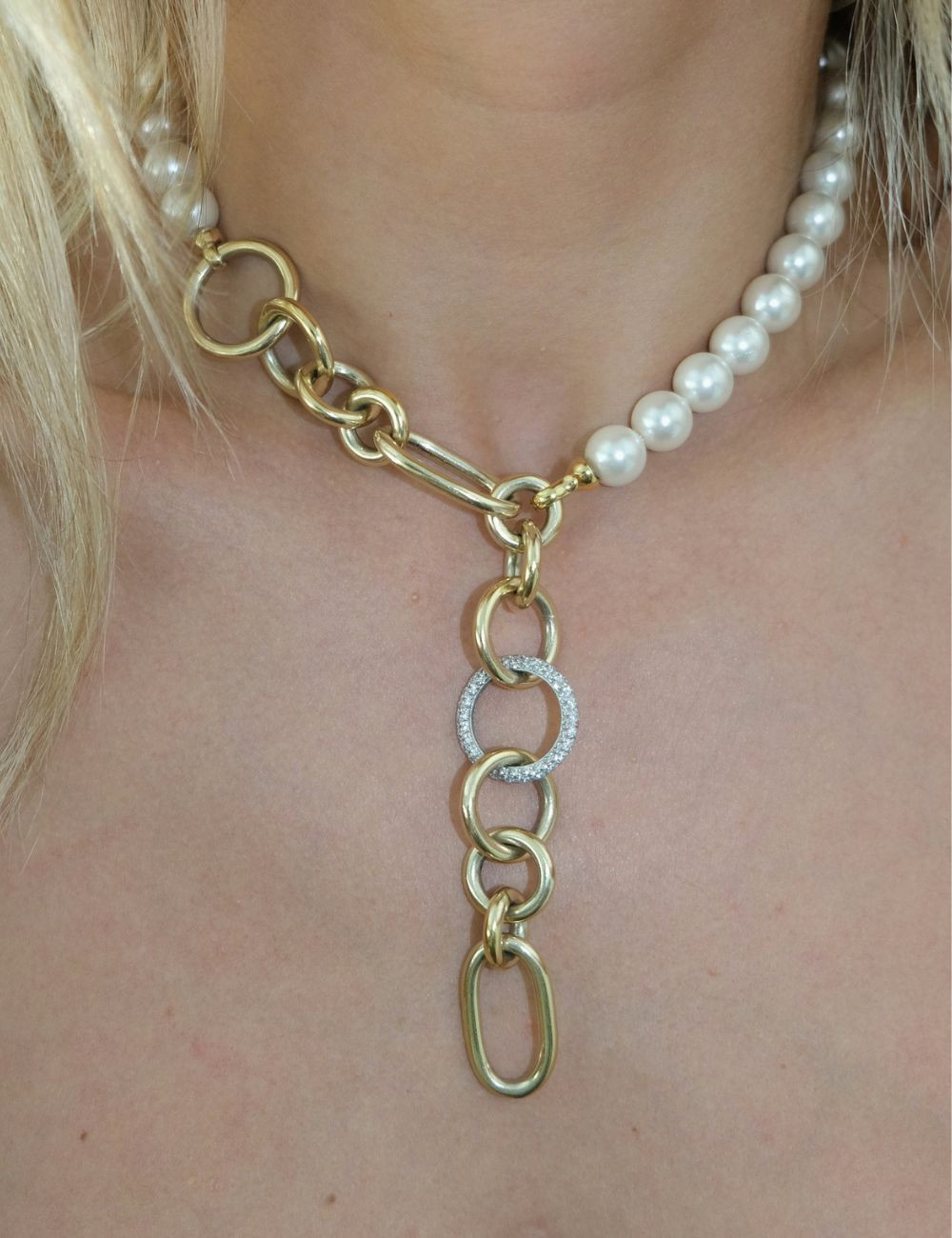 Necklace Jeans Chain Pearls