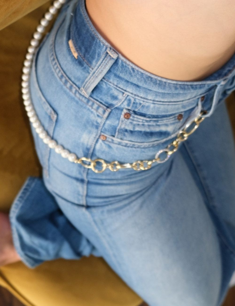 Necklace Jeans Chain Pearls